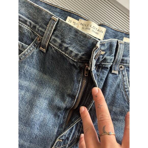 Nili Lotan Welder Patch Straight Leg Carpenter Jean Simon Wash 29 NWT - Picture 9 of 9